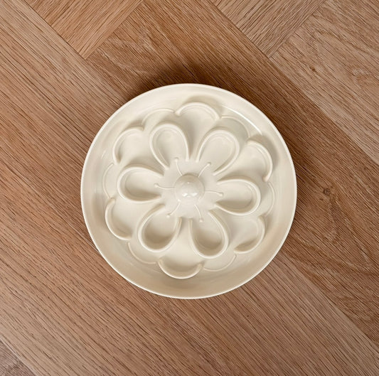 Slickmatta / blomma / beige