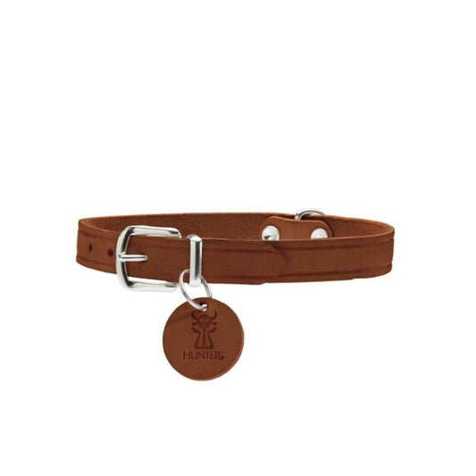 Hundhalsband i Cognac farvet läder
