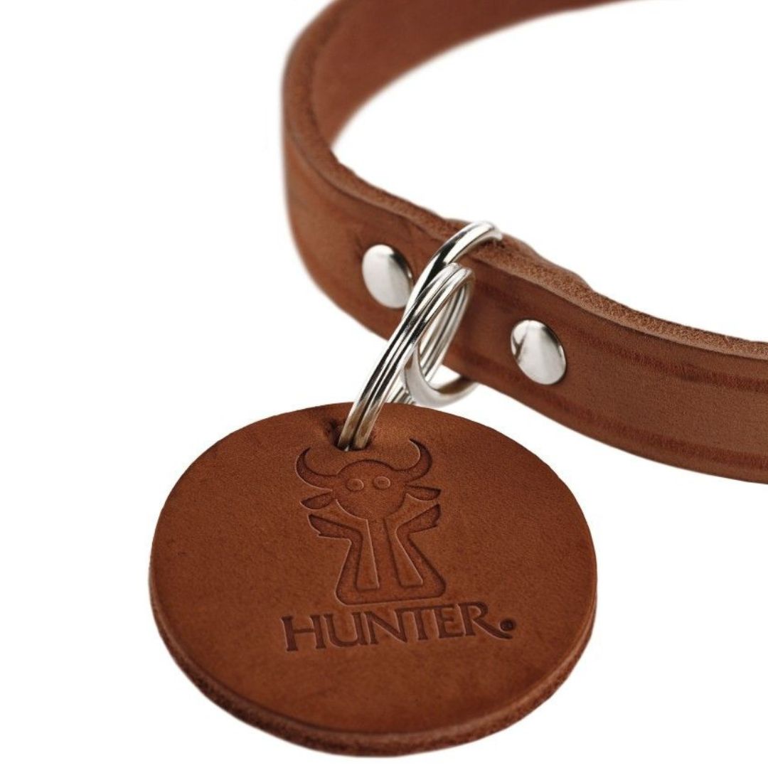 Hundhalsband i Cognac farvet läder