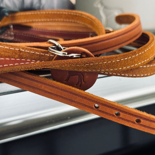Hundhalsband i Cognac farvet läder