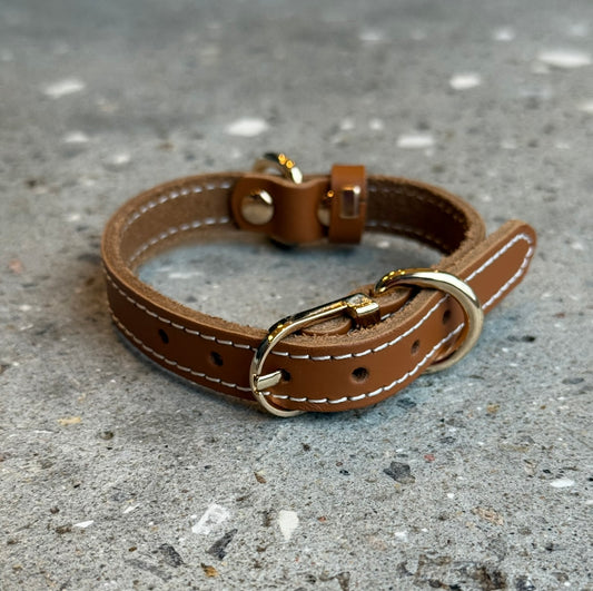 Hundhalsband / cognacläder