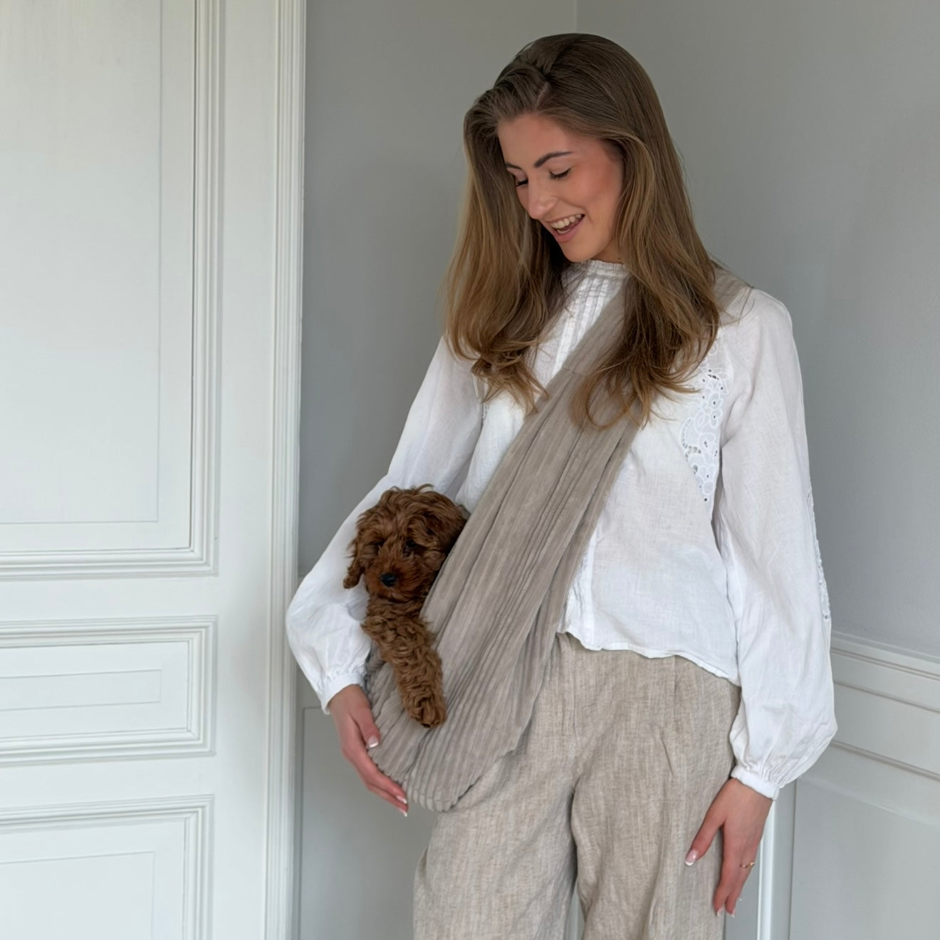 Julius sammet slyngen / Beige