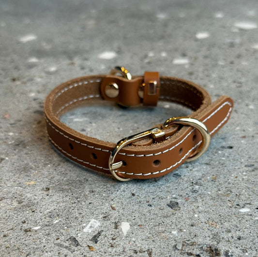 Hundhalsband / cognacläder