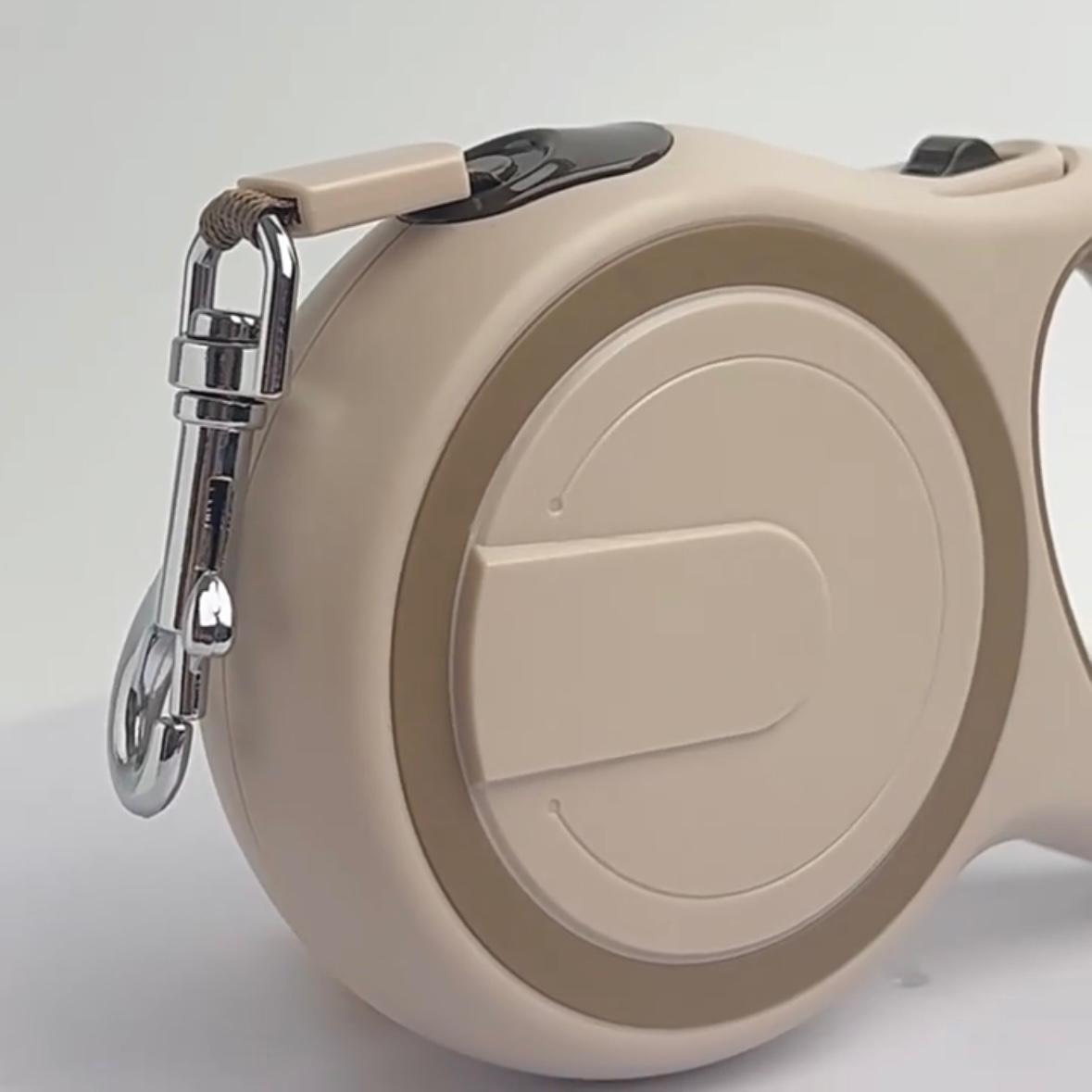Automatiskt hundkoppel i beige