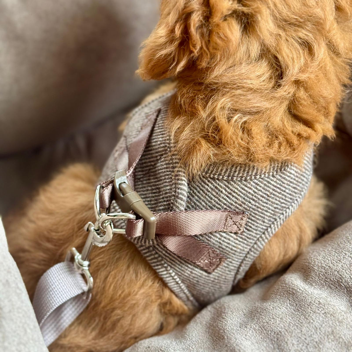 Nora kropssele i tweed - brun/beige