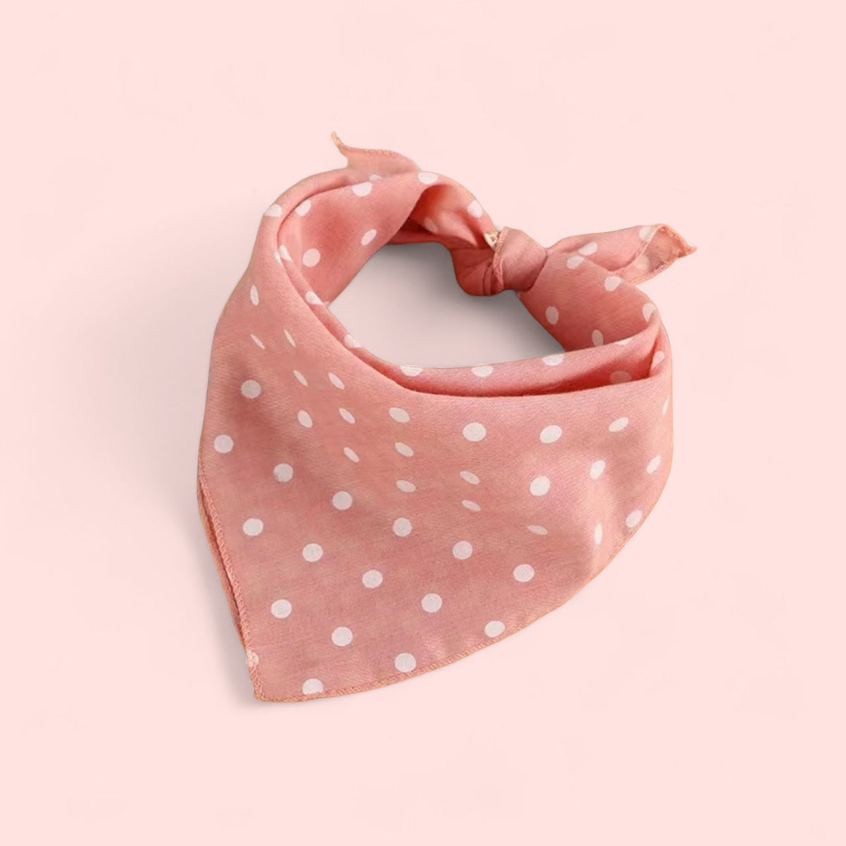 Bandana / Khaki med prickar - Rosa med vita prickar